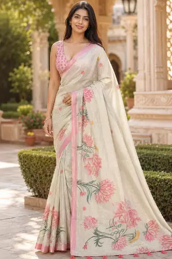 Floral art silk kanjeevaram saree