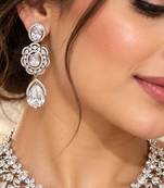 Crystal Statement Necklace Earrings Set, Bridal Choker Jewelry