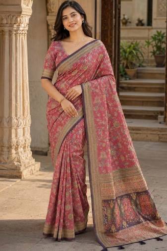 Paisley art silk kanjeevaram saree