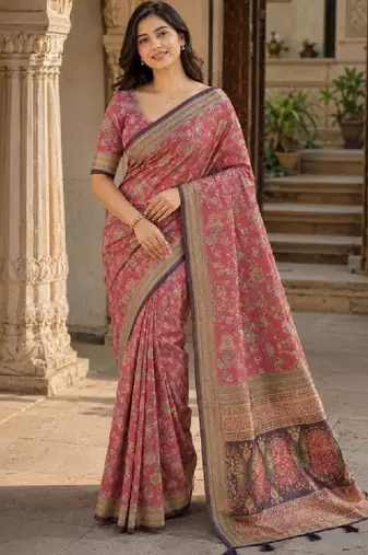 Paisley art silk kanjeevaram saree