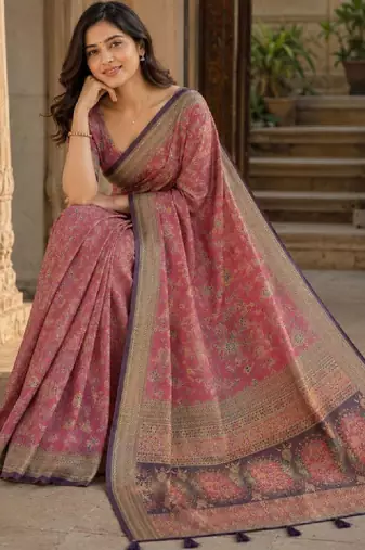 Paisley art silk kanjeevaram saree