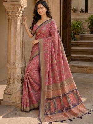 Paisley art silk kanjeevaram saree 4