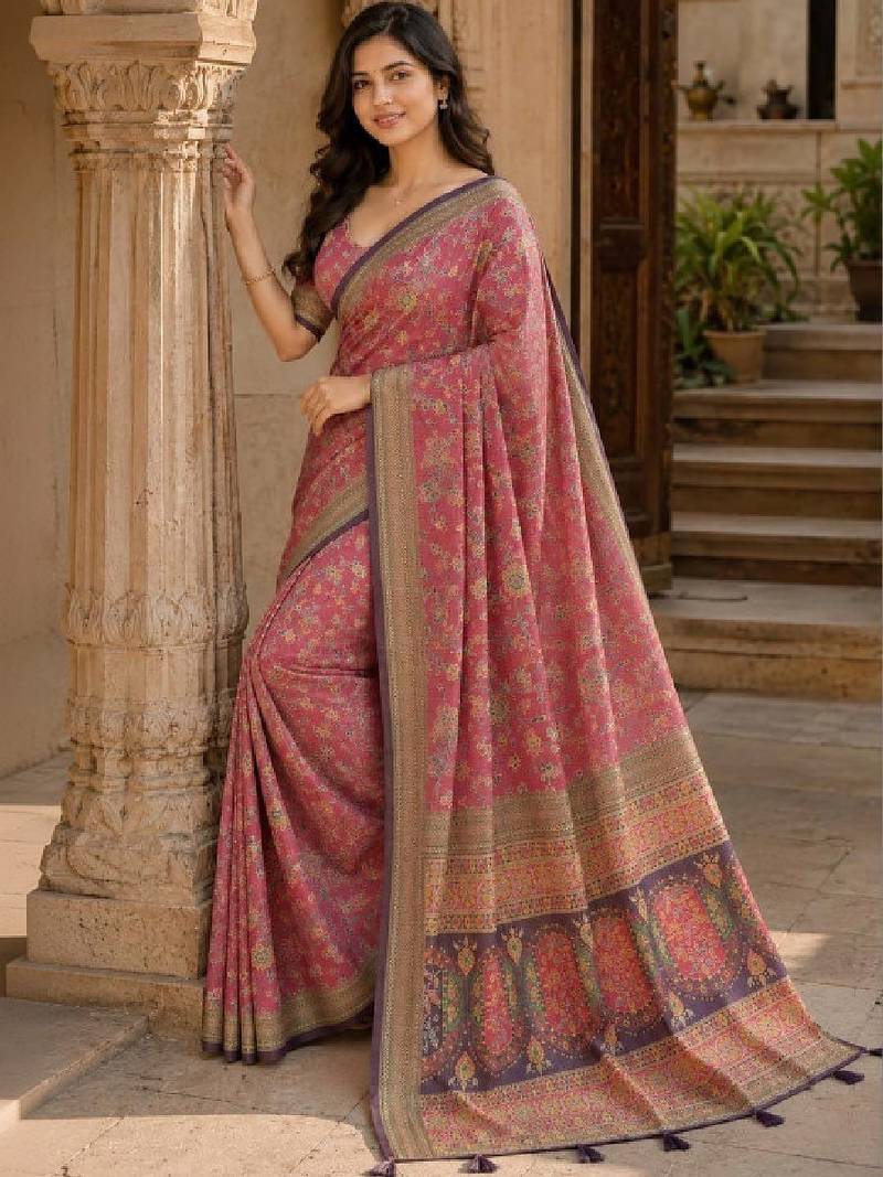 Paisley art silk kanjeevaram saree