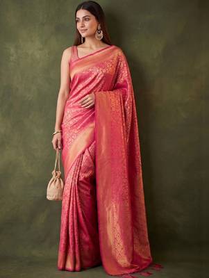 Woven design zari art silk kanjeevaram saree 1