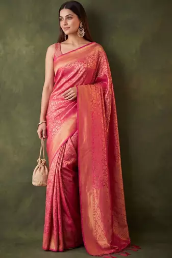 Woven design zari art silk kanjeevaram saree