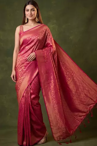 Woven design zari art silk kanjeevaram saree