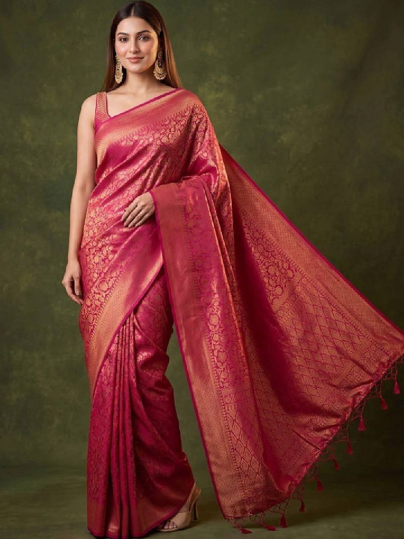 Woven design zari art silk kanjeevaram saree