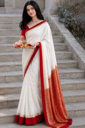 Women zari art silkkanjeevaram saree