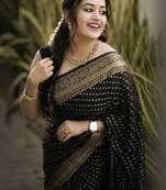 Woven design zari silk blend kanjeevaram saree
