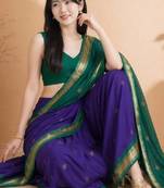 Woven design zari pure cotton fusion kanjeevaram saree