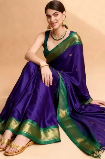 Woven design zari pure cotton kanjeevaram saree