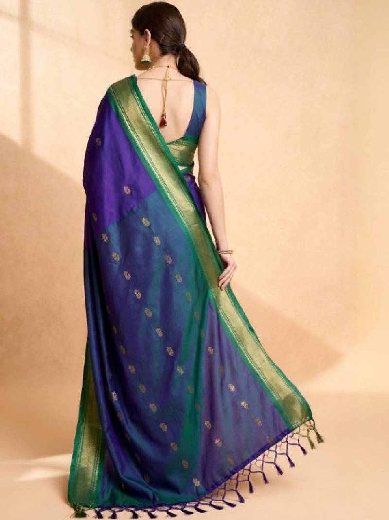 Woven design zari pure cotton kanjeevaram saree