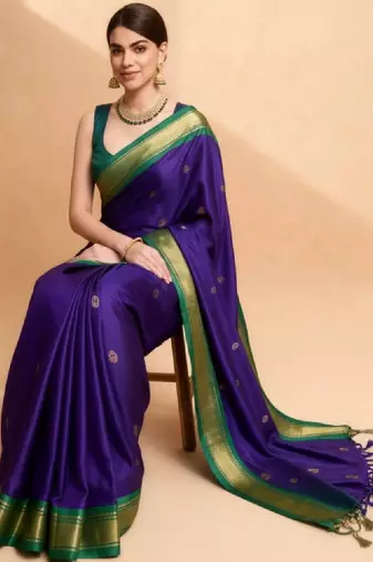 Woven design zari pure cotton kanjeevaram saree