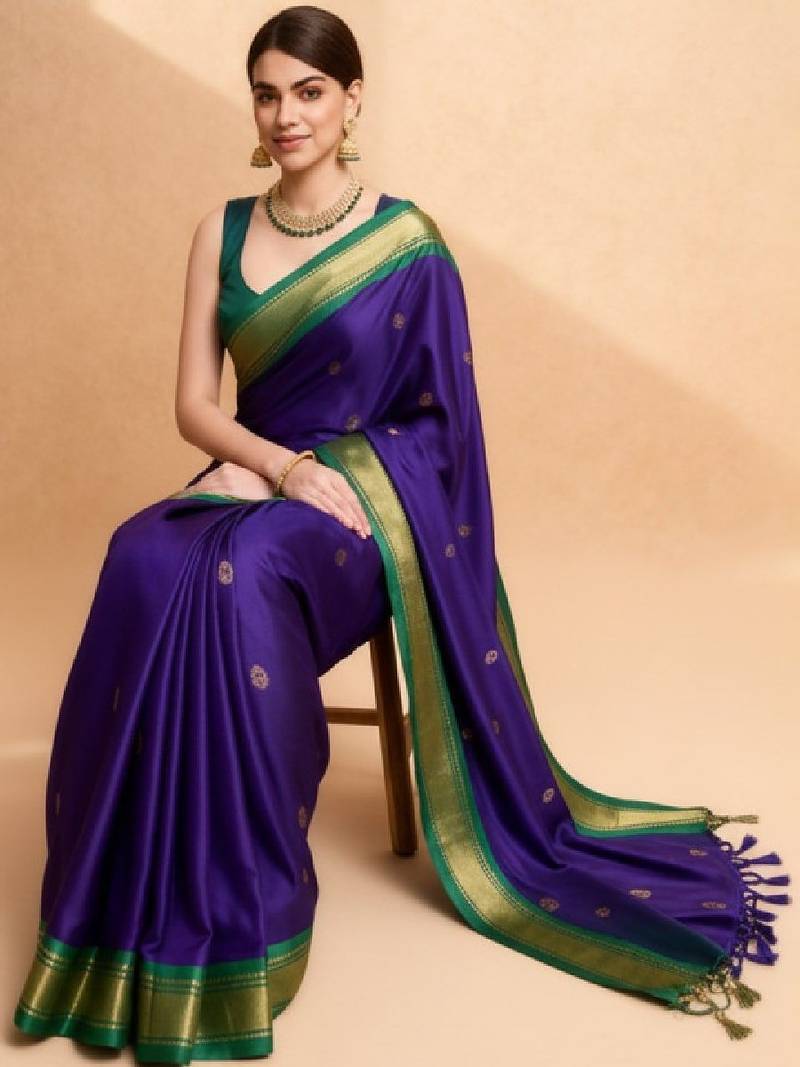 Woven design zari pure cotton kanjeevaram saree