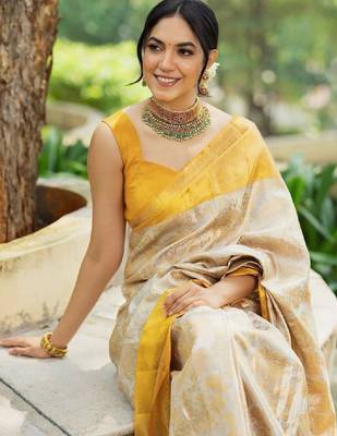 Woven design zari art silk designer kanjeevaram saree 3