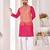Pink jacket & pink color cotton silk blend solid men's long kurta with white cotton pant set