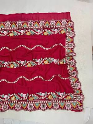 Embellished embroidered art silk kanjeevaram saree 2