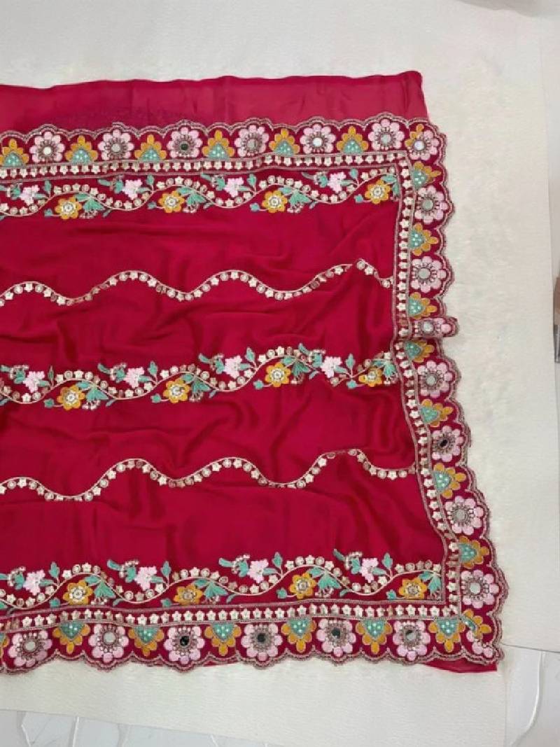 Embellished embroidered art silk kanjeevaram saree