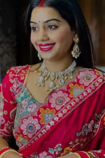Embellished embroidered art silk kanjeevaram saree