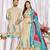 Beige color dola silk printed men's kurta payjama set