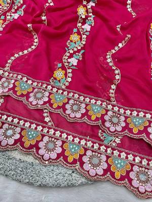 Embellished embroidered art silk kanjeevaram saree 4