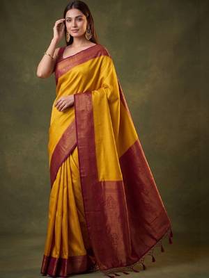 Woven design zari art silk kanjeevaram saree 1