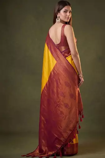 Woven design zari art silk kanjeevaram saree