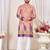 Pink color dola silk printed men's kurta payjama set