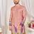 Pink color dola silk printed men's kurta payjama set