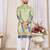Pista green color dola silk printed men's kurta payjama set