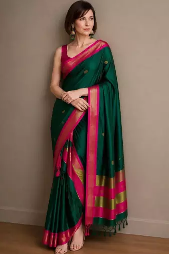 Woven design zari pure cotton kanjeevaram saree