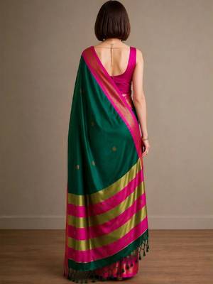 Woven design zari pure cotton kanjeevaram saree 2