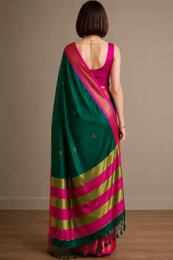 Woven design zari pure cotton kanjeevaram saree