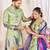 Pista green color dola silk printed men's kurta payjama set