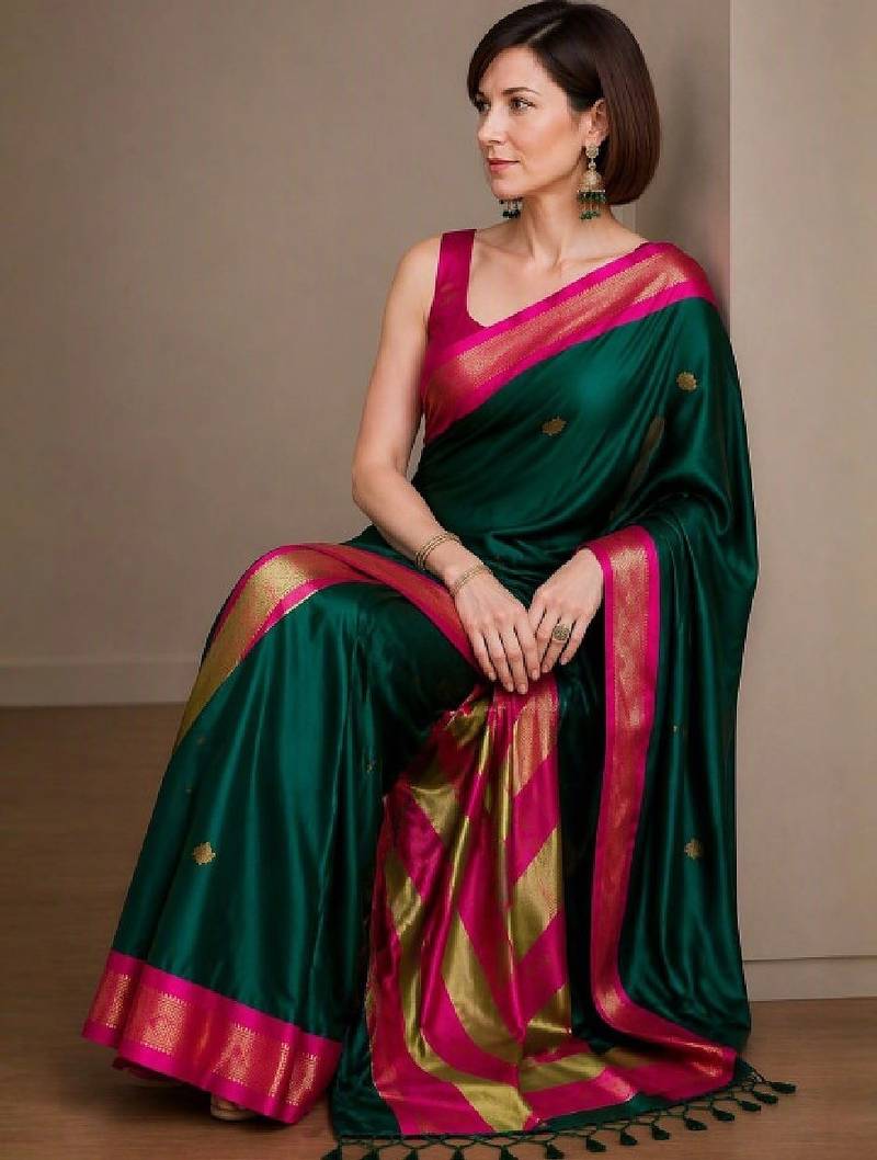 Woven design zari pure cotton kanjeevaram saree