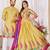 Yellow color dola silk printed men's kurta payjama set