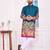 Blue color dola silk patola with foil printed kurta set