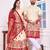 Cream color dola silk patola with foil printed kurta set