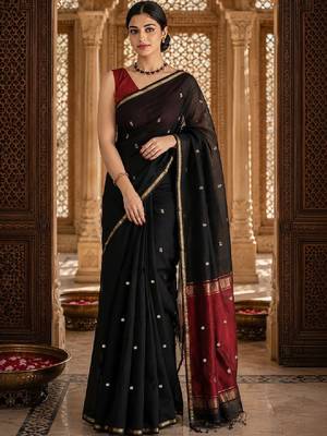 Woven design embroidered designer kanjeevaram saree 1