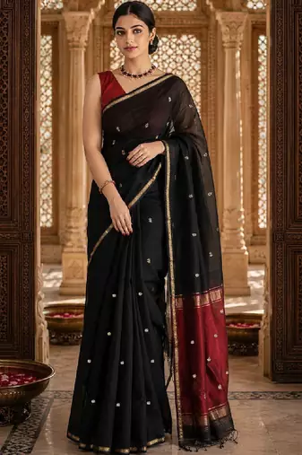 Woven design embroidered designer kanjeevaram saree