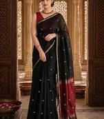Woven design embroidered designer kanjeevaram saree