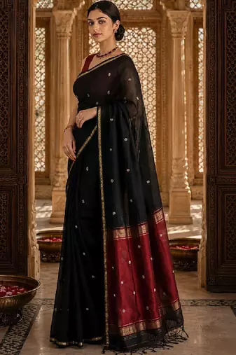 Woven design embroidered designer kanjeevaram saree