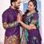 Purple color dola silk patola with foil printed kurta set
