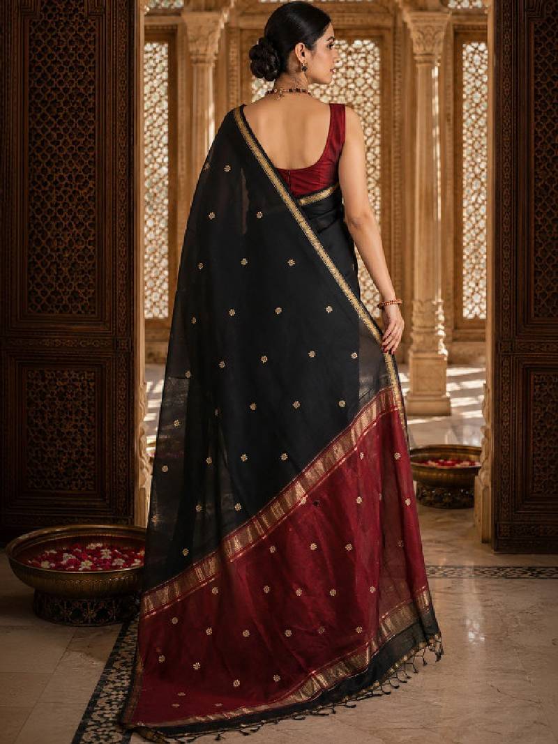 Woven design embroidered designer kanjeevaram saree