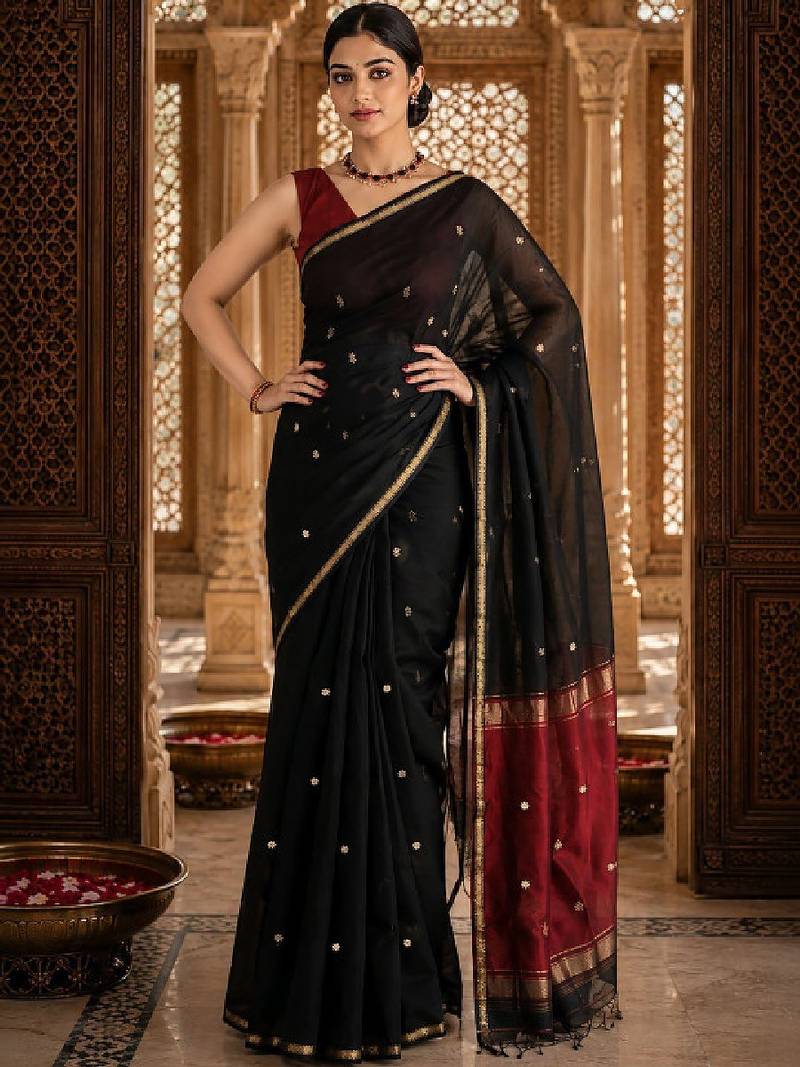 Woven design embroidered designer kanjeevaram saree