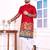 Red color dola silk patola with foil printed kurta set