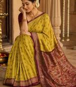 Ethnic motifs zari art silk handloom kanjeevaram saree