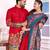 Red color dola silk patola with foil printed kurta set