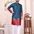 Blue color dola silk patola with foil printed kurta set