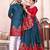 Blue color dola silk patola with foil printed kurta set